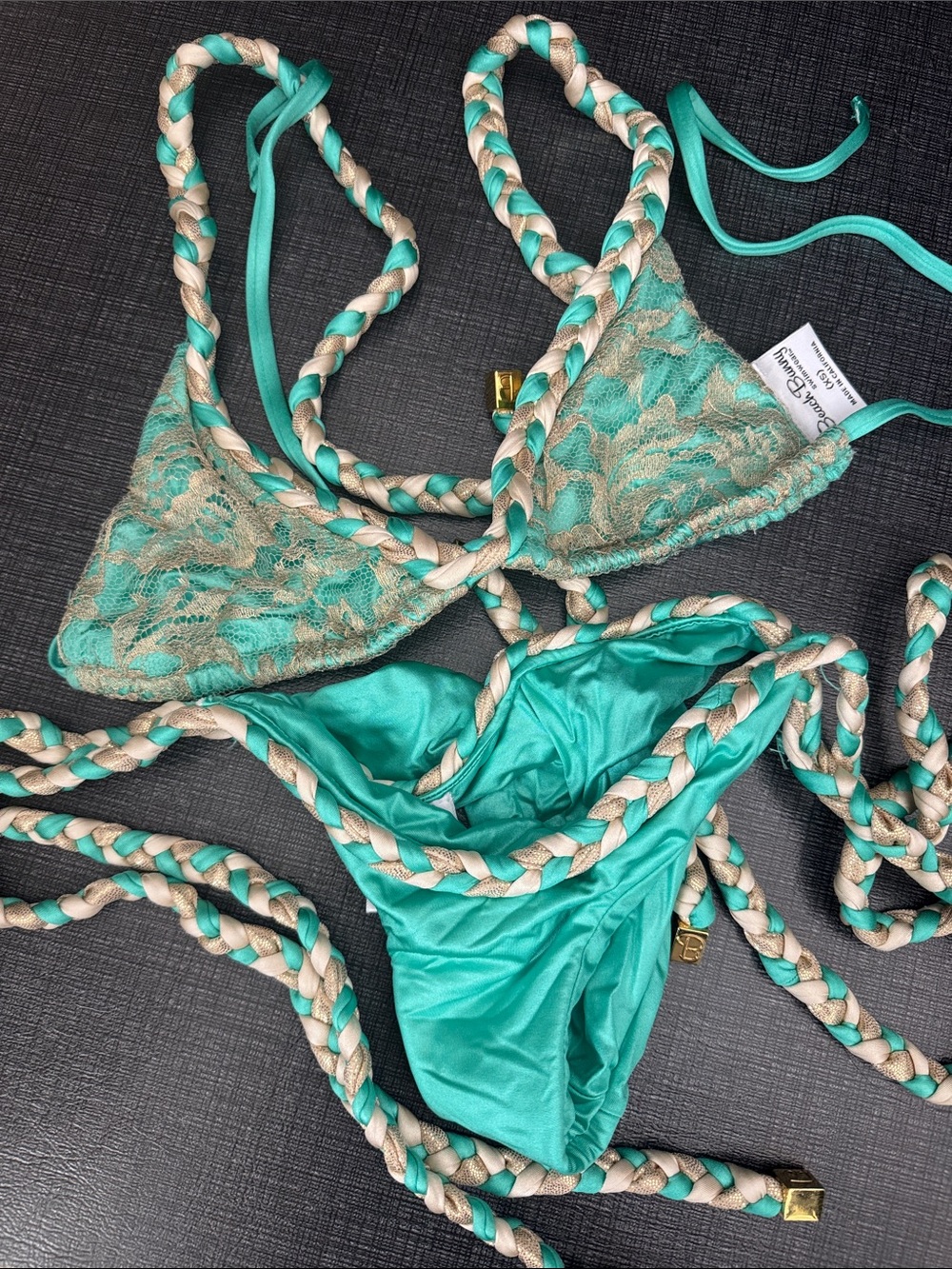 Beach Bunny Lace and Braided Straps Bikini - XS VERY RARE
